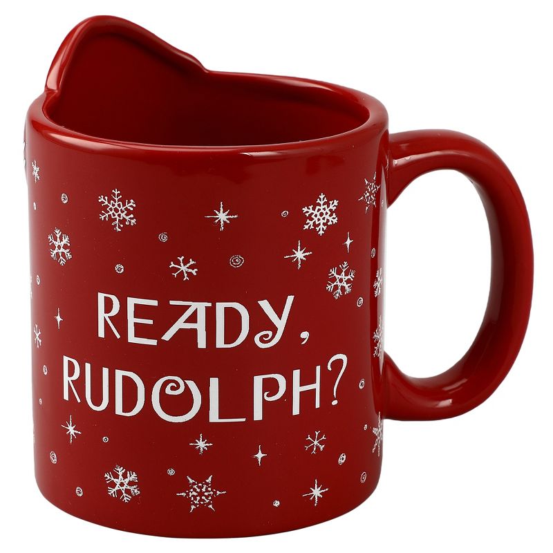 Rudolph Ready Rudolph? 16 oz Bas Relief Ceramic Mug, 2 of 3