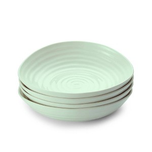 Portmeirion Sophie Conran Celadon Pasta Bowls, Set of 4, 9 Inch Fine Porcelain Ripple Design Dinnerware for Pasta, Salad, Soup, Dishwasher & Oven Safe - 1 of 4