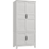 Coucheta 72" Tall 4-Door Wardrobe Closet, Freestanding Wooden Armoire with Hanging Rod & Adjustable Shelves, Rustic - 2 of 4
