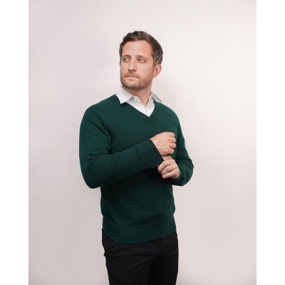 Lona Scott Men's Pure Cashmere V-Neck Sweater