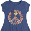Girls' - Peanuts - Floral Peace Sign Woodstock Fit & Flair Cap Sleeve Dress - 2 of 4
