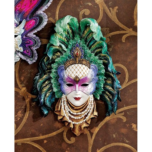 boks nyt år Jeg vil have Design Toscano Maidens Of Mardi Gras Wall Mask Sculpture: Peacock Princess  : Target