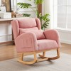 27.2"W Modern Accent High Backrest Living Room Lounge Arm Rocking Chair, Two Side Pocket - 3 of 4