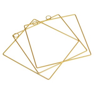 Unique Bargains Square Decor Wedding Party Wall Hanging Round Metal Wreath 3 Pcs - 1 of 4