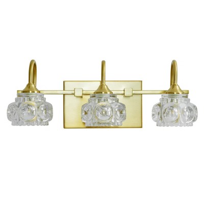 DAKAFUL Crystal Bathroom Vanity Light, Vanity Fixtures with Clear Textured Shades,Wall Sconce Over Mirror,for Bedroom/home decor