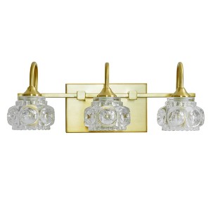 DAKAFUL Crystal Bathroom Vanity Light, Vanity Fixtures with Clear Textured Shades,Wall Sconce Over Mirror,for Bedroom/home decor - 1 of 4