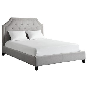 Inspire Q Parkside Button Tufted Bed - Smoke (Full), Grey