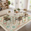Washable Area Rugs Floral Print Floor Cover, Stain-Resistant Farmhouse Accent Carpet - 2 of 4