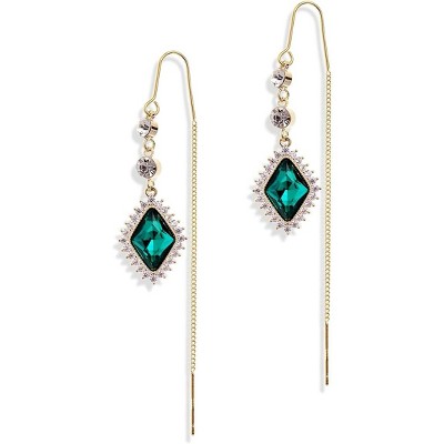 Sonateomber Gold Long Chain Threader Earrings for Women - Fashion Statement Drop Dangle Thread Earrings Jewelry Gift
