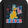 Men's - Disney - Pluto USA Flag Long Sleeve Graphic T-Shirt - 2 of 4