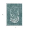 Dark Green Aqua And Ivory Abstract Washable Indoor Outdoor Area Rug - 3 of 4