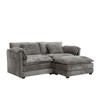 76.77" Chenille Double L-Shaped Sectional Sofa with Removable Armrests & Footstool - 4 of 4