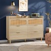 Zstar 47" wide 6 drawer double dresser for bedroom - 3 of 4