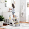 Foldable 3 Steps Stool for Toddlers, Folding Step Ladder with Handles, Adjustable Kids Step Stool - 2 of 4