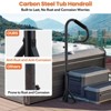 Hot Tub Handrai with Light,360¡ã Rotatable Adjustable 35"-57" Height Spa Rail with Slide-Under Base, Non-Slip Grip - 4 of 4