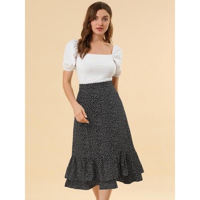 INSPIRE CHIC Women's Chiffon Elastic Waist Ruffle Tiered Flowy Midi Floral Printed Skirts, 4 of 9