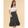 INSPIRE CHIC Women's Chiffon Elastic Waist Ruffle Tiered Flowy Midi Floral Printed Skirts - 4 of 4