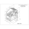 Wood Twin Over Twin Bunk Bed with Ladder, House Bunk Bed with Roof, Window and Safety Guardrails Grey - 3 of 4