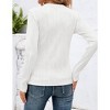 Women Fall Casual Long Sleeve Textured Knit Shirt Round Neck Casual Fashion Top Blouse - 4 of 4