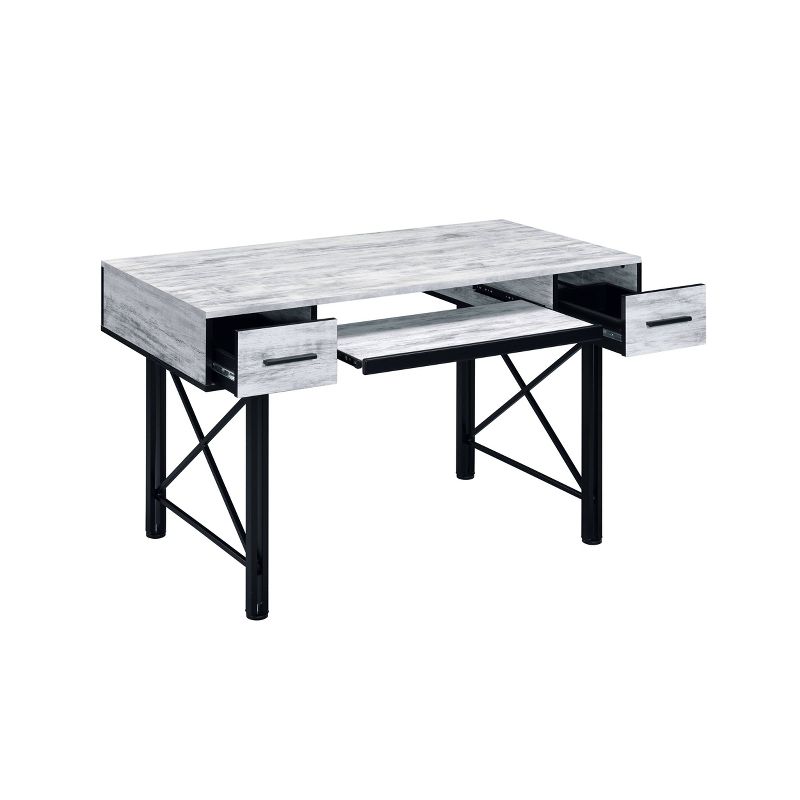 Settea Writing Desk Weathered White/Black - Acme Furniture, 6 of 7