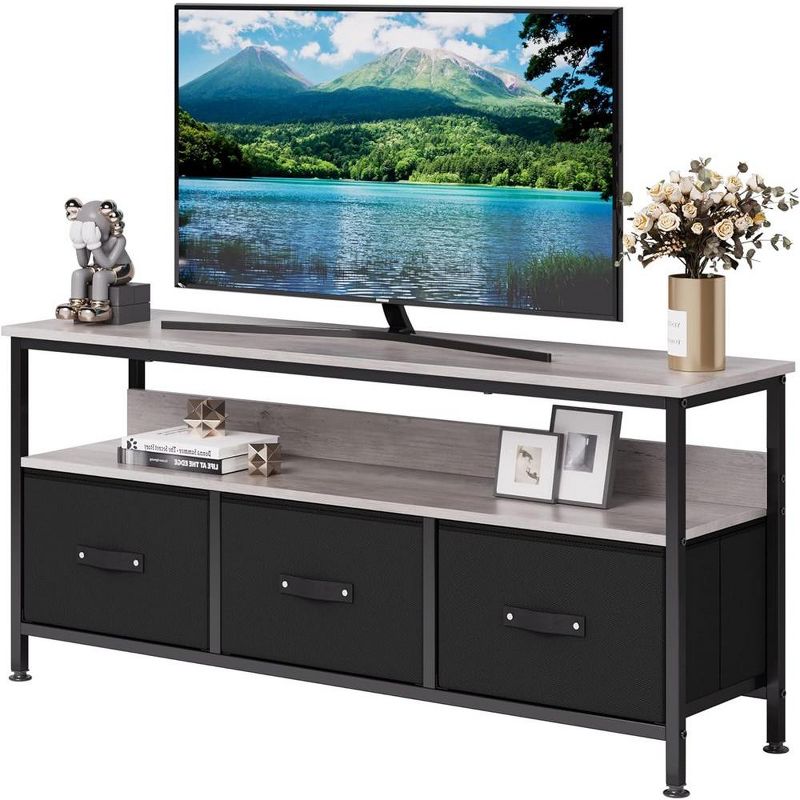 Dresser TV Stand, Entertainment Center with Storage, 55 Inch TV Stand for Bedroom Small TV Stand Dresser with Drawers and Shelves, 1 of 10