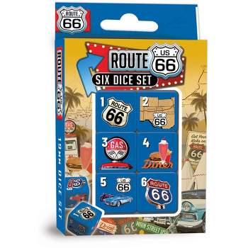 MasterPieces Officially Licensed Route 66 - 6 Piece D6 Gaming Dice Set Ages 6 and Up