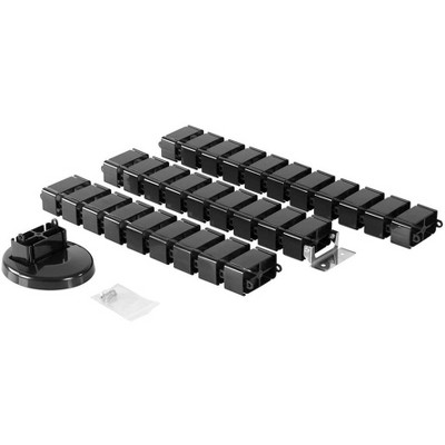 Black Adjustable Steel and ABS Desk Cable Organizer