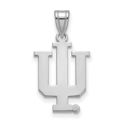 Black Bow Jewelry 10k White Gold Indiana Hoosiers NCAA Large Pendant