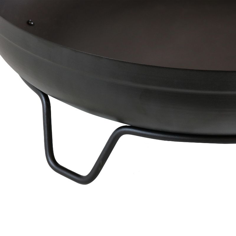 Sunnydaze Outdoor Camping or Backyard Steel with Heat-Resistant Finish Fire Pit Bowl on Stand - 23" - Black, 4 of 8