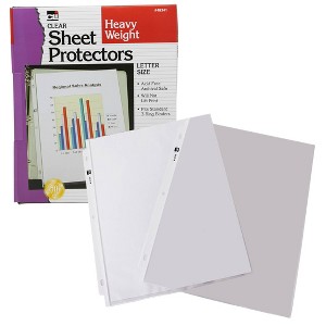 100ct Letter Size Sheet Protectors Clear - Charles Leonard: Plastic Document Sleeves, 2 Sheet Capacity, 9.5" x 11.5" - 1 of 3
