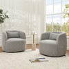 KINWELL 34" Wide Boucle Fabric Upholstered Swivel Armchair (Set of 2) - 3 of 4