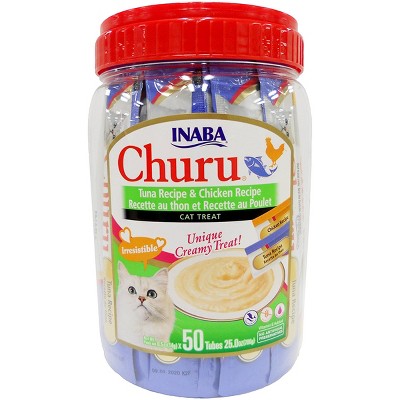 Inaba Churu Tuna and Chicken Cat Treats Variety Pack - 50ct