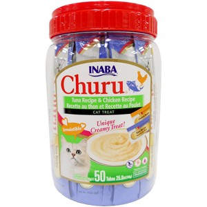 Inaba Churu Tuna and Chicken Flavor Variety Pack Lickable Cat Treats - 25oz/50ct - 1 of 4