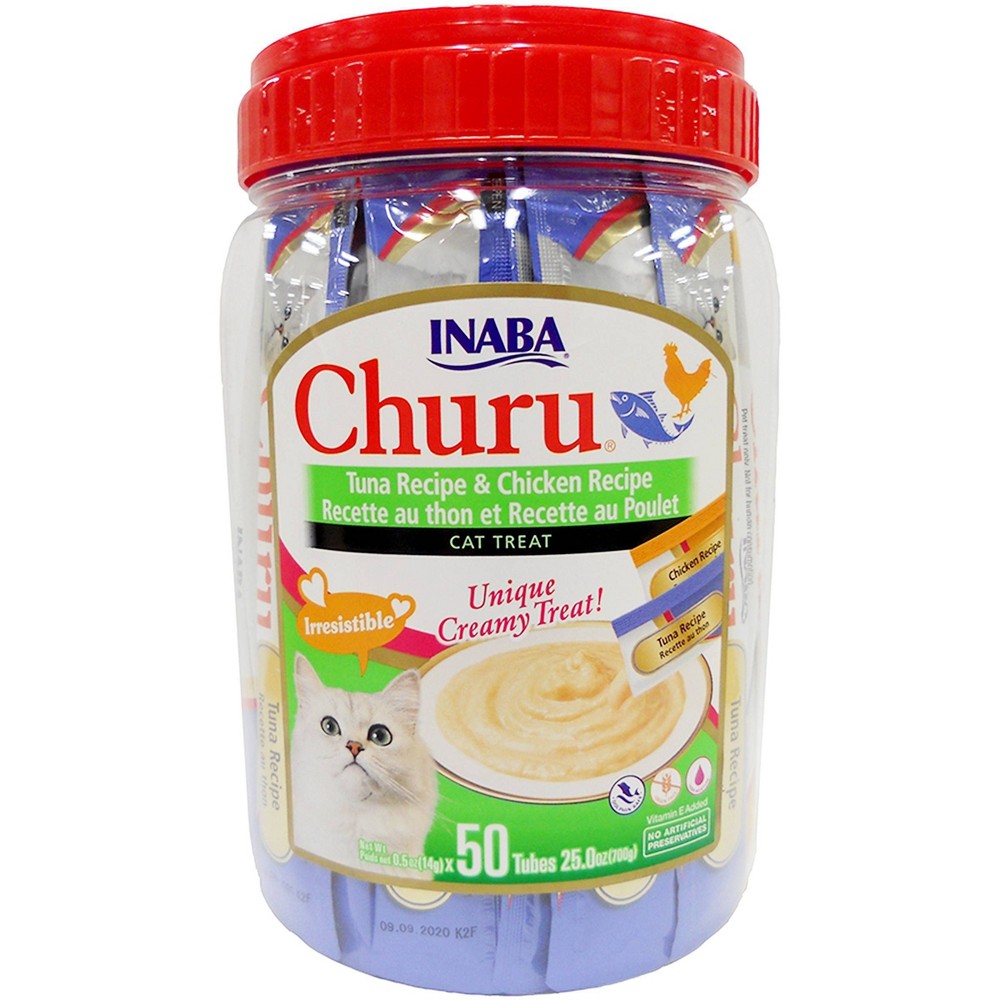 Photos - Cat Food INABA Churu Tuna and Chicken Cat Treats Variety Pack - 50ct 