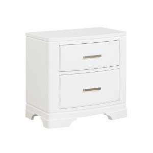 KIGFTSOD Sleek Design Nightstand with Two Storage Drawers Transitional Style Bedroom Furniture,White - 1 of 4