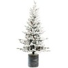 2FT Flocked Christmas Tree with Pot Base 30 Warm White LED Lights 189 Tips, PE+PVC Branches with 3 Pine Cones Home Decor - 2 of 4