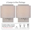 Claxy Brushed Nickel Wall Sconces Set of Two Modern Wall Lamp with Fabric Shade - 4 of 4
