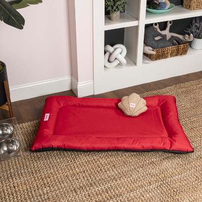 Medium Red Waterproof Memory Foam Outdoor Bolster Pet Bed