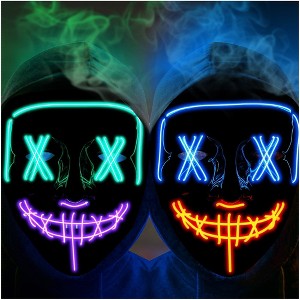 Mask, Halloween LED Mask, 2 Pcs, for Festival Cosplay,  Halloween Costume, Masquerade Parties - 1 of 4