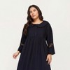 Anna-Kaci Lounge Women's Long Sleeve Maxi Nightgown with Soft Flowing Fabric, Peter Pan Collar Detail and Lace Trim Accents on Sleeves - 4 of 4
