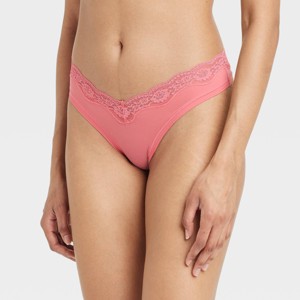 Women's Luxe Stretch Thong Underwear with Lace Waistband - Auden™ - 1 of 4