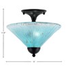 Toltec Lighting Any 2 - Light Flush Mount in  Matte Black with 12" Teal Crystal Shade - 2 of 2