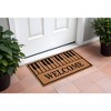 HomeRoots 18" X 30" Brown and Black Coir Welcome Outdoor Door Mat - 2 of 4