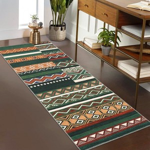 Washable Rug for Living Room Modern Bedroom Rug Geometrci Patchwork Rug Large Rug Non Slip Throw Rugs Stain Resistant Carpet - 1 of 4
