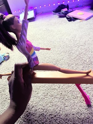 Barbie Gymnastics Playset With Blonde Fashion Doll, Balance Beam, 10+ Accessories & Flip Feature ...