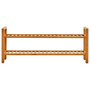 vidaXL Shoe Rack Shoe Storage Organizer Shoe Shelf for Closet Solid Oak Wood - 39.4" 15.7" - 1 of 4