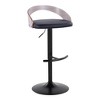 30" Contemporary Swivel Adjustable Barstool with Curved Low Back and Rounded T Footrest for Kitchen or Home Bar, Set of 2 - 2 of 4