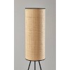 Huey Floor Lamp Black - Adesso: Tripod Stand, Rattan Shade, Pull Chain Switch - image 3 of 4