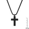 Steeltime 24" Men's black ip stainless steel and simulated black diamond cross pendant - 3 of 4