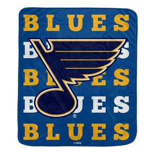 NHL St. Louis Blues Repeat Logo Wordmark Ultra Soft Blanket - 1 of 1
